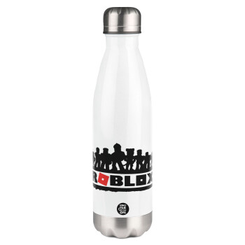 Roblox team, Metal mug thermos White (Stainless steel), double wall, 500ml