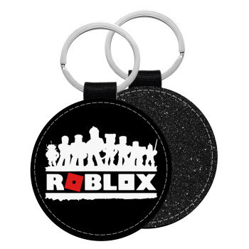Roblox team, Μπρελόκ Δερματίνη, στρογγυλό ΜΑΥΡΟ (5cm)