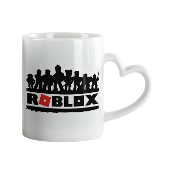 Roblox team, Mug heart handle, ceramic, 330ml
