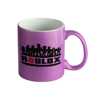 Roblox team, Κούπα Μωβ Glitter που γυαλίζει, κεραμική, 330ml