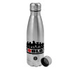 Metallic water bottle, stainless steel, 750ml