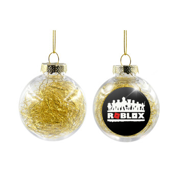 Roblox team, Transparent Christmas tree ball ornament with gold filling 8cm