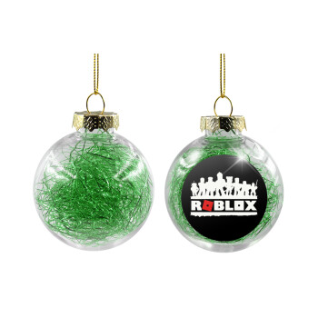 Roblox team, Transparent Christmas tree ball ornament with green filling 8cm