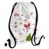 Backpack pouch GYMBAG white, with pocket (40x48cm) & thick cords