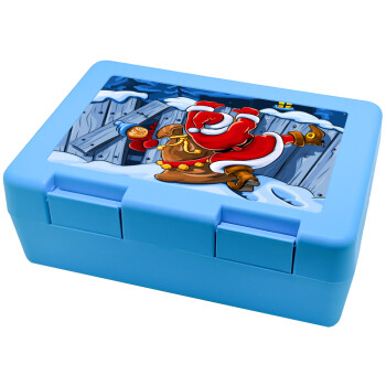 Santa Night, Children's cookie container LIGHT BLUE 185x128x65mm (BPA free plastic)