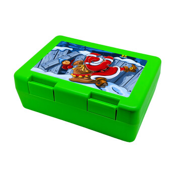 Santa Night, Children's cookie container GREEN 185x128x65mm (BPA free plastic)