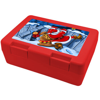 Santa Night, Children's cookie container RED 185x128x65mm (BPA free plastic)