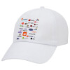 Adult Baseball Cap White 5-panel (POLYESTER, ADULT, UNISEX, ONE SIZE)