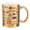 Mug ceramic, gold mirror, 330ml