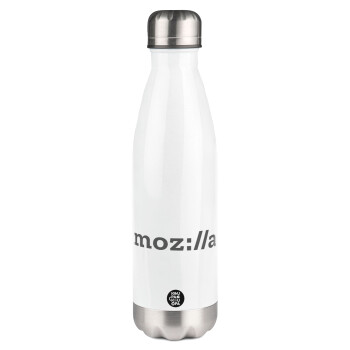 moz:lla, Μεταλλικό παγούρι θερμός Λευκό (Stainless steel), διπλού τοιχώματος, 500ml