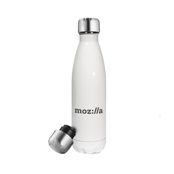 moz:lla, Μεταλλικό παγούρι θερμός Λευκό (Stainless steel), διπλού τοιχώματος, 500ml