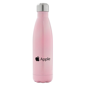 apple, Metal mug thermos Pink Iridiscent (Stainless steel), double wall, 500ml