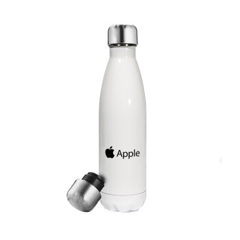 apple, Μεταλλικό παγούρι θερμός Λευκό (Stainless steel), διπλού τοιχώματος, 500ml