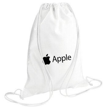 apple, Τσάντα πλάτης πουγκί GYMBAG λευκή (28x40cm)