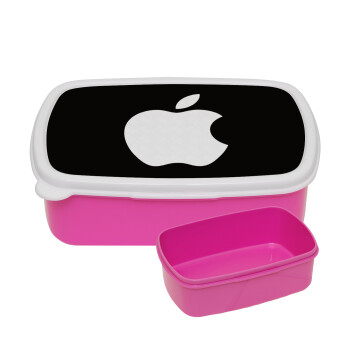 apple, ΡΟΖ παιδικό δοχείο φαγητού (lunchbox) πλαστικό (BPA-FREE) Lunch Βox M18 x Π13 x Υ6cm