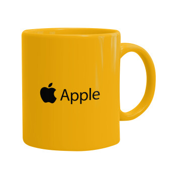 apple, Ceramic coffee mug yellow, 330ml