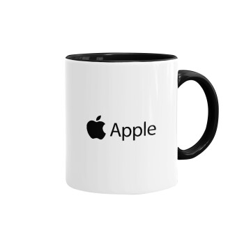 apple, Mug colored black, ceramic, 330ml