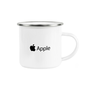 apple, Metallic enamel cup white 360ml