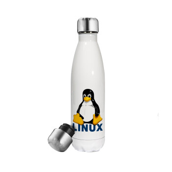 Linux, Metal mug thermos White (Stainless steel), double wall, 500ml