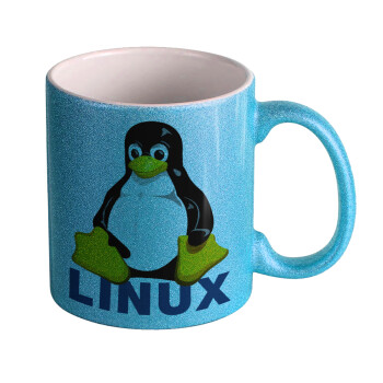 Linux, Κούπα Σιέλ Glitter που γυαλίζει, κεραμική, 330ml