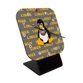 Linux, Επιτραπέζιο ρολόι ξύλινο με δείκτες (10cm)