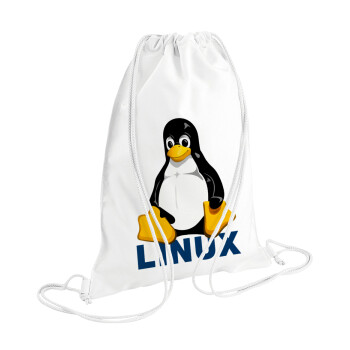 Linux, Backpack pouch GYMBAG white (28x40cm)