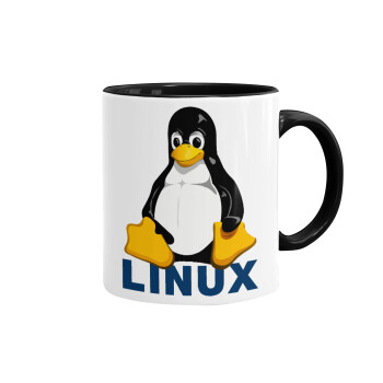 Linux, Mug colored black, ceramic, 330ml