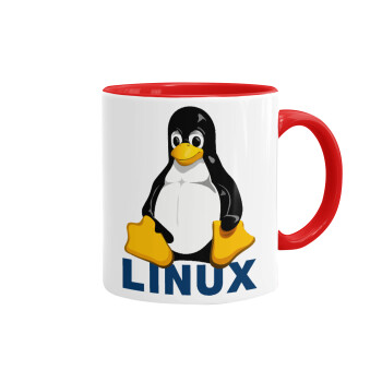Linux, Mug colored red, ceramic, 330ml