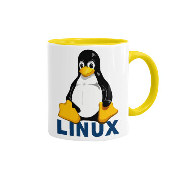 Linux, Mug colored yellow, ceramic, 330ml