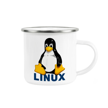 Linux, Metallic enamel cup white 360ml