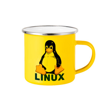 Linux, Yellow Enamel Metallic Cup 360ml