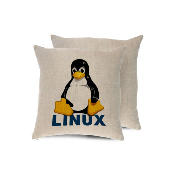 Linux, Μαξιλάρι καναπέ ΛΙΝΟ 40x40cm περιέχεται το  γέμισμα