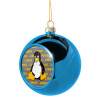 Blue Christmas tree ball ornament 8cm