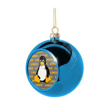 Linux, Blue Christmas tree ball ornament 8cm