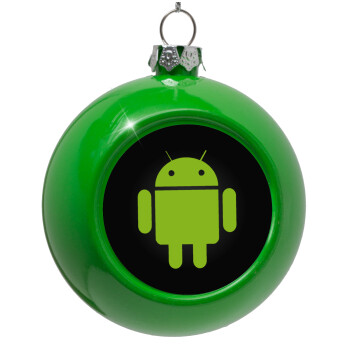 Android, Green Christmas tree ornament bauble 8cm