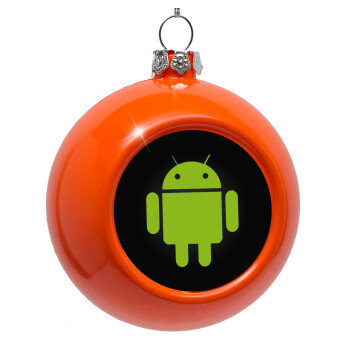 Android, Orange Christmas tree ornament bauble 8cm