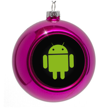 Android, Purple Christmas tree ornament bauble 8cm