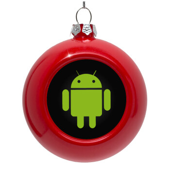 Android, Red Christmas tree ornament bauble 8cm