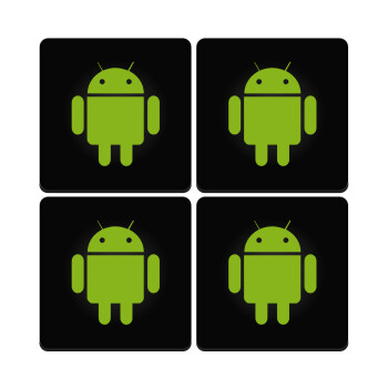 Android, ΣΕΤ 4 Σουβέρ ξύλινα τετράγωνα (9cm)