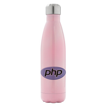 PHP, Μεταλλικό παγούρι θερμός Ροζ Ιριδίζον (Stainless steel), διπλού τοιχώματος, 500ml
