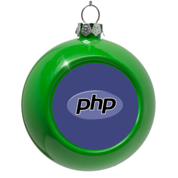 PHP, Green Christmas tree ornament bauble 8cm