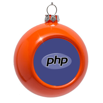 PHP, Orange Christmas tree ornament bauble 8cm