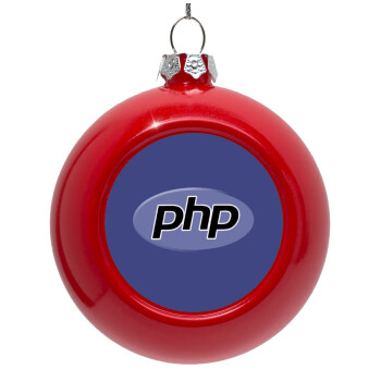 PHP, Red Christmas tree ornament bauble 8cm