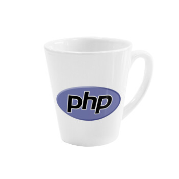 PHP, Κούπα κωνική Latte Λευκή, κεραμική, 300ml