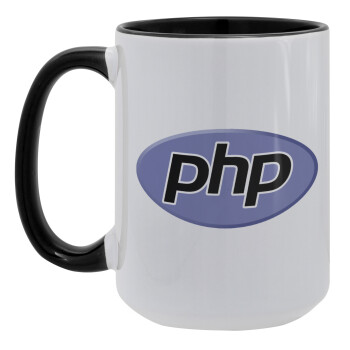 PHP, Κούπα Mega 15oz, κεραμική Μαύρη, 450ml