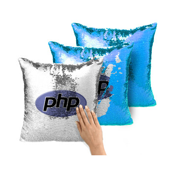 PHP, Μαξιλάρι καναπέ Μαγικό Μπλε με πούλιες 40x40cm περιέχεται το γέμισμα