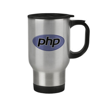 PHP, Stainless steel travel mug with lid, double wall 450ml