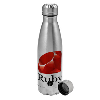 Ruby, Metallic water bottle, stainless steel, 750ml