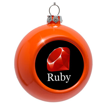 Ruby, Orange Christmas tree ornament bauble 8cm