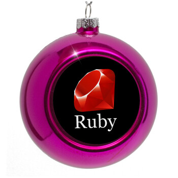 Ruby, Purple Christmas tree ornament bauble 8cm